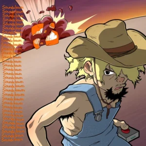 London Yellow "I Am a Nigger" cover art with an intense animation style and a light tan figure up front glancing back at an explosion