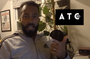 ATC Sound editor in a gray hoodie with ATC Sound logo on the right in a video on how to submit music to indie music blogs